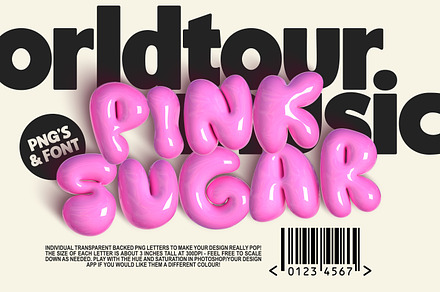Pink Sugar Letters and SVG Font